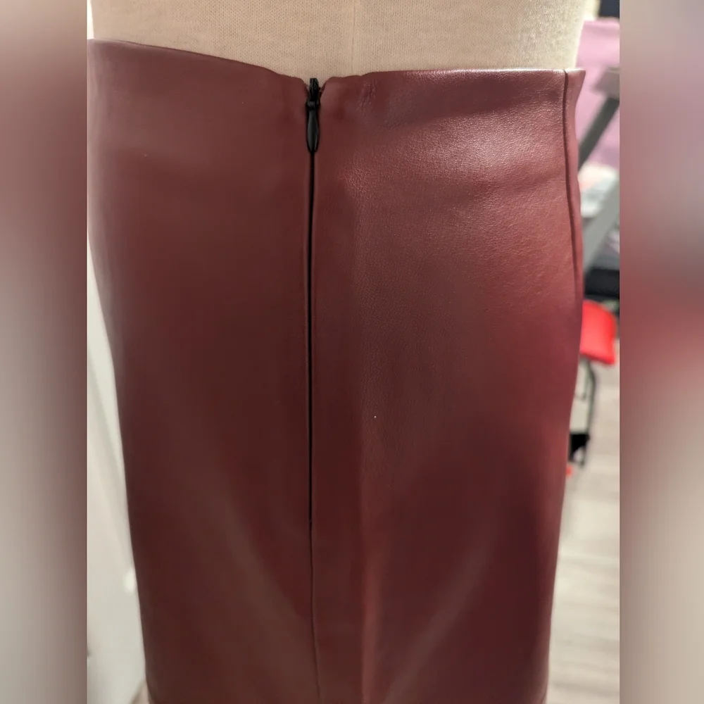 Dynamite Deep Red Leather Mini Skirt - Picture 7 of 9